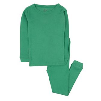 Leveret Kids Two Piece Cotton Pajamas Classic Solid Color