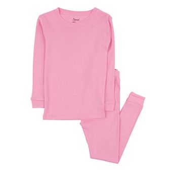 Leveret Kids Two Piece Cotton Pajamas Classic Solid Color