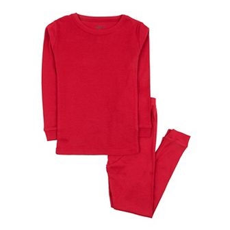 Leveret Kids Two Piece Cotton Pajamas Classic Solid Color