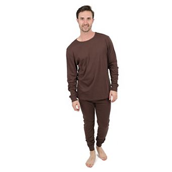 Leveret Mens Two Piece Cotton Pajamas Neutral Solid Color