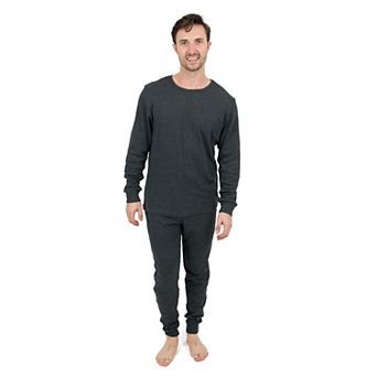 Leveret Mens Two Piece Cotton Pajamas Neutral Solid Color