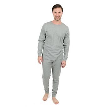 Leveret Mens Two Piece Cotton Pajamas Neutral Solid Color