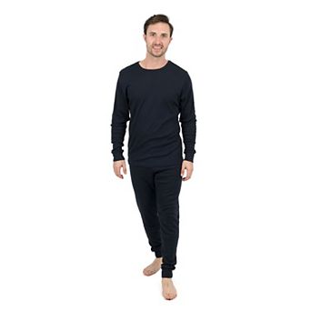 Leveret Mens Two Piece Cotton Pajamas Neutral Solid Color