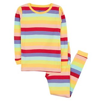 Leveret Kids Two Piece Cotton Pajamas Girls Striped