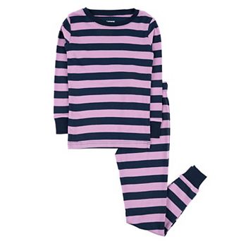 Leveret Kids Two Piece Cotton Pajamas Girls Striped