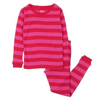 Leveret Kids Two Piece Cotton Pajamas Girls Striped