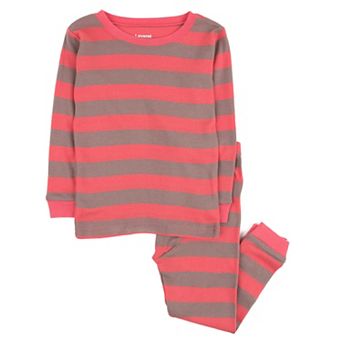 Leveret Kids Two Piece Cotton Pajamas Girls Striped