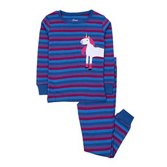 Leveret Kids Two Piece Cotton Pajamas Girls Striped