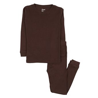 Leveret Toddler Two Piece Cotton Pajamas Neutral Solid Color