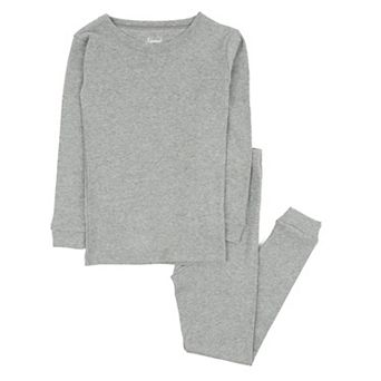 Leveret Toddler Two Piece Cotton Pajamas Neutral Solid Color