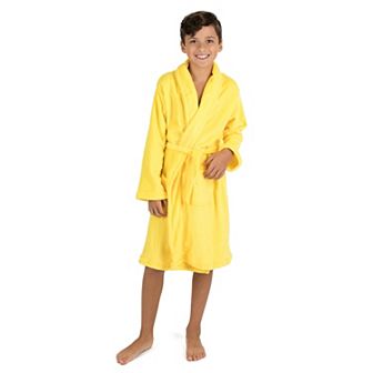 Leveret Kids Fleece Hooded Robe Classic Solid Color