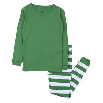 Leveret Kids Two Piece Cotton Pajamas Christmas Striped