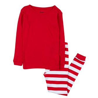 Leveret Kids Two Piece Cotton Pajamas Christmas Striped