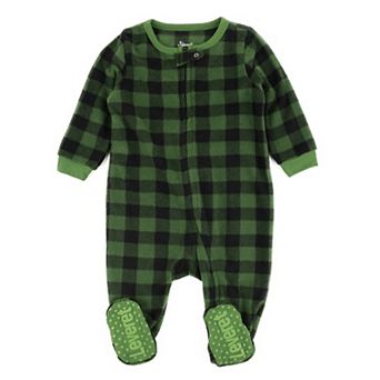 Leveret Kids Footed Fleece Pajama Plaid