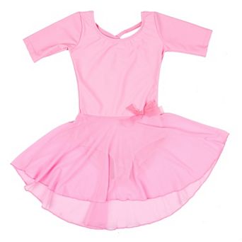 Leveret Girls Short Sleeve Skirt Leotard Classic Solid Color