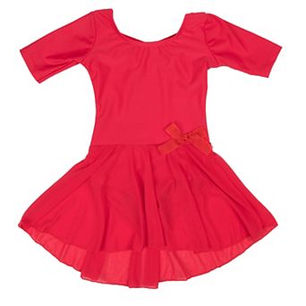 Leveret Girls Short Sleeve Skirt Leotard Classic Solid Color
