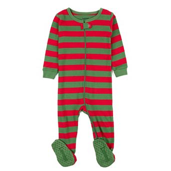 Leveret Kids Footed Cotton Pajama Christmas Striped