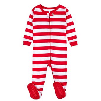 Leveret Kids Footed Cotton Pajama Christmas Striped