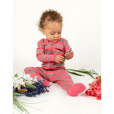 Leveret Kids Footed Cotton Pajama Girls Striped