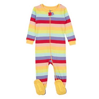 Leveret Kids Footed Cotton Pajama Girls Striped