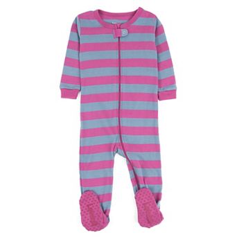 Leveret Kids Footed Cotton Pajama Girls Striped