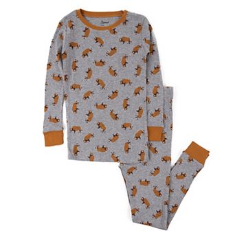 Leveret Kids Two Piece Cotton Pajamas Overall Bison