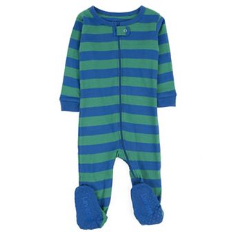 Leveret Kids Footed Cotton Pajama Boys Striped
