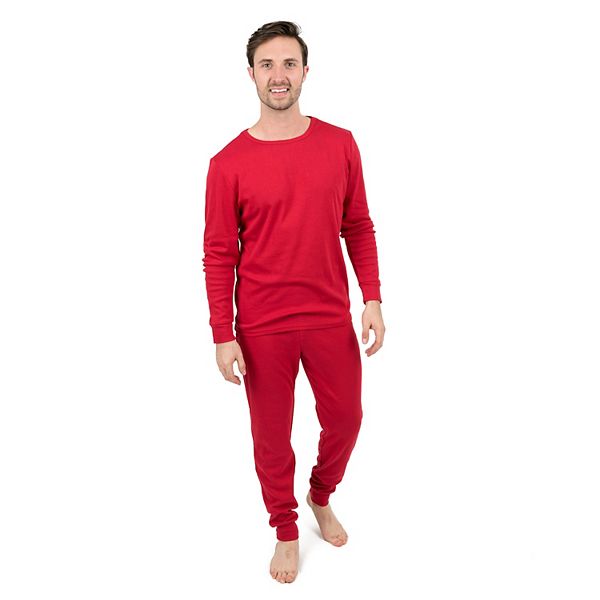 Leveret Mens Two Piece Cotton Pajamas Classic Solid Color