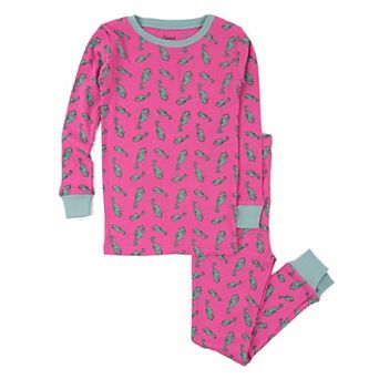 Leveret Kids Two Piece Cotton Pajamas Overall Sea Horse