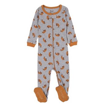 Leveret Kids Footed Cotton Pajama Bison