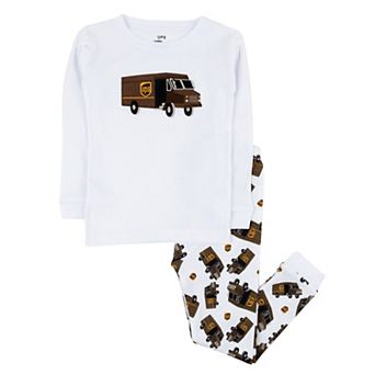 Leveret Kids Two Piece Cotton Pajamas UPS White