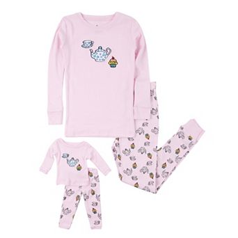 Leveret Girls and Doll Cotton Pajamas Tea Set