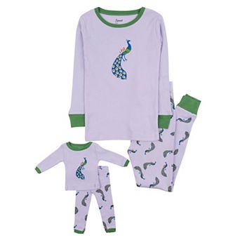 Leveret Girls and Doll Cotton Pajamas Peacock