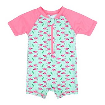 Leveret Baby One Piece Rashguard Flamingo