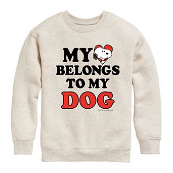 Boys 8-20 Peanuts Heart Belongs Dog Fleece Sweatshirt