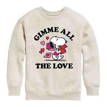Boys 8-20 Peanuts Gimme All The Love Fleece Sweatshirt