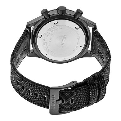 Seiko Essentials Men's Black Dial Chronograph Strap Watch - SSB417