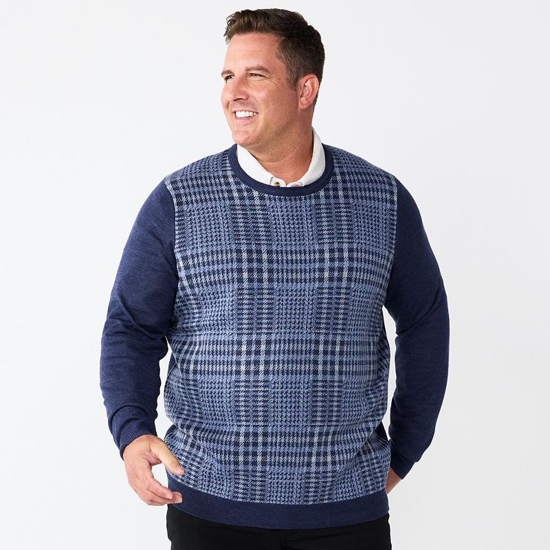 Big & Tall Apt. 9 Merino Pattern Crew Sweater, Mens, Size: XXL Tall, Light