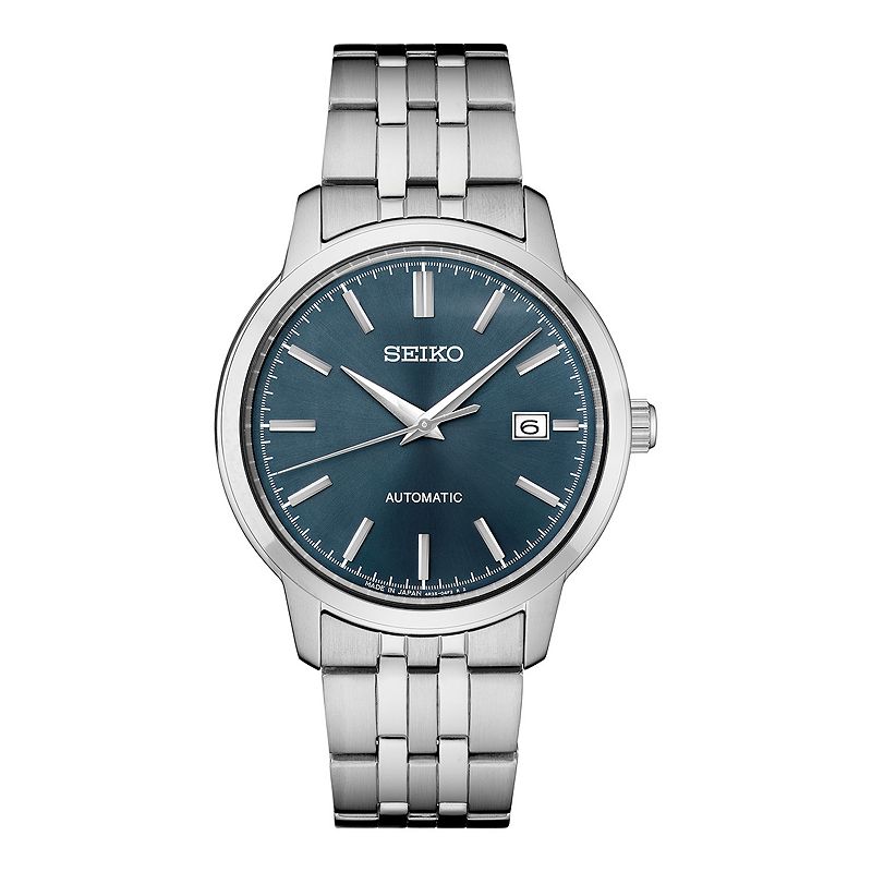 Seiko Essentials Men's Stainless Steel Green Dial Automatic Watch, Size: 41MM, Blue