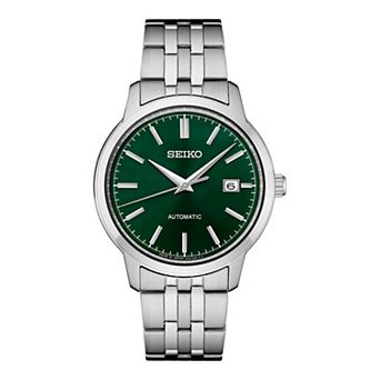 Seiko Essentials Men's Stainless Steel Green Dial Automatic Watch