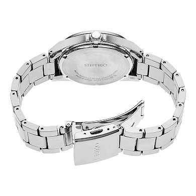 Seiko Essentials Men's Stainless Steel Black Dial Bracelet Watch