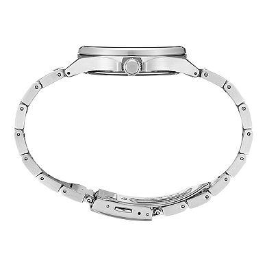 Seiko Essentials Men's Stainless Steel Black Dial Bracelet Watch
