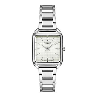 Seiko Essentials Women's Stainless Steel Rectangle Dial Bracelet Watch