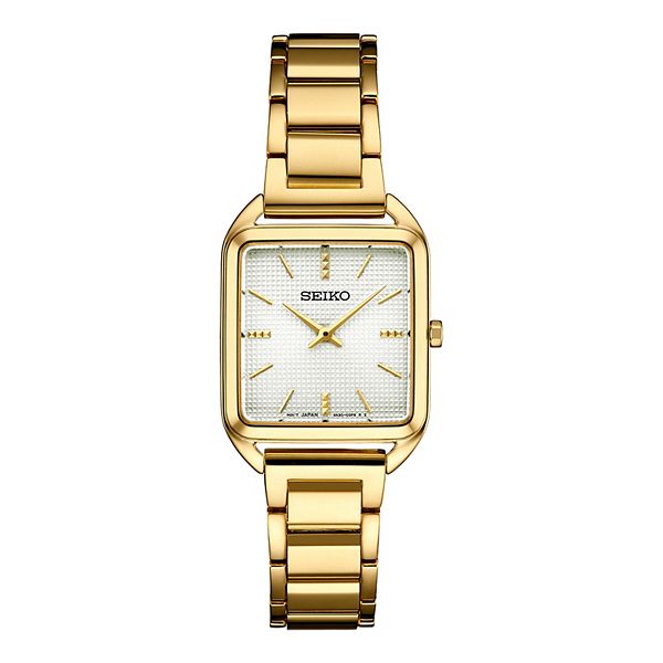 Seiko Essentials Women s Rectangle Dial Bracelet Watch SWR078