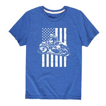 Boys 8-20 Motorcross American Flag Tee