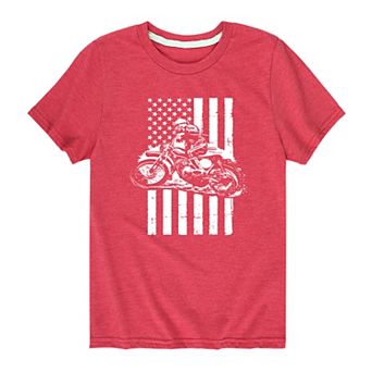 Boys 8-20 Motorcross American Flag Tee