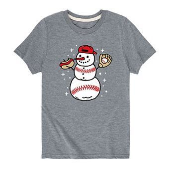 Boys 8-20 Baseball Snowman Tee