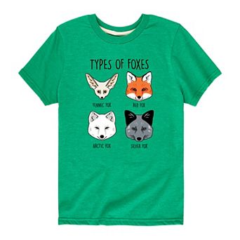 Boys 8-20 Types Of Foxes Tee