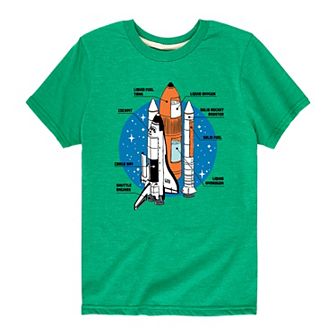 Boys 8-20 Space Shuttle Diagram Tee