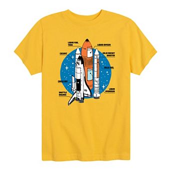Boys 8-20 Space Shuttle Diagram Tee